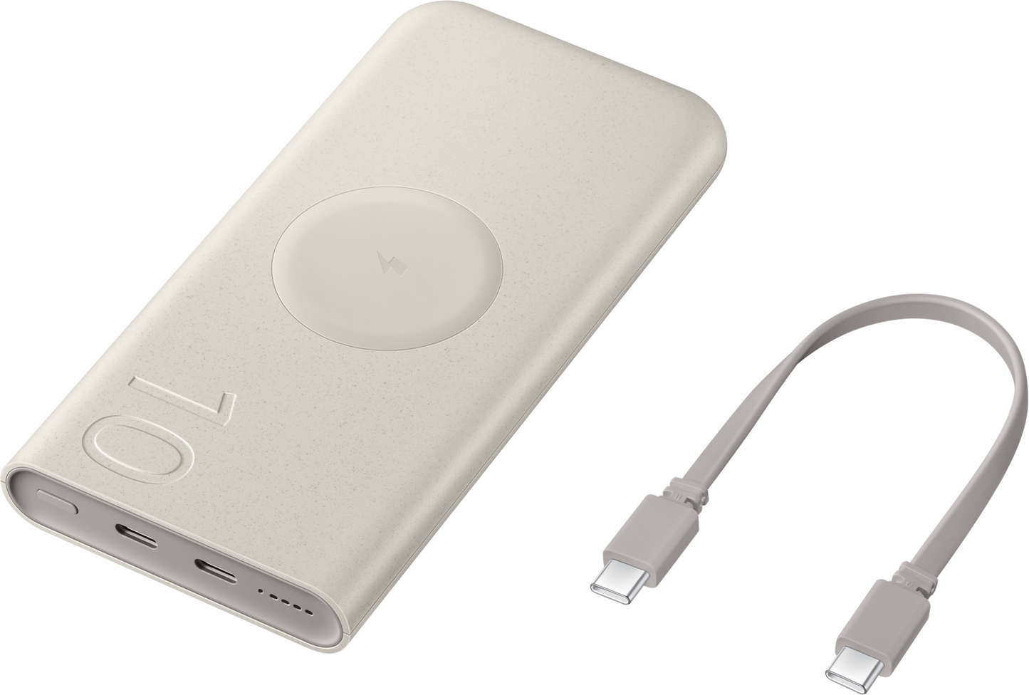 Batterie Externe Sans Fil Samsung, 10000mAh, 25W, PD + FQI, 1 x QI - 2 x USB-C, Beige EB-U2510XUEGEU