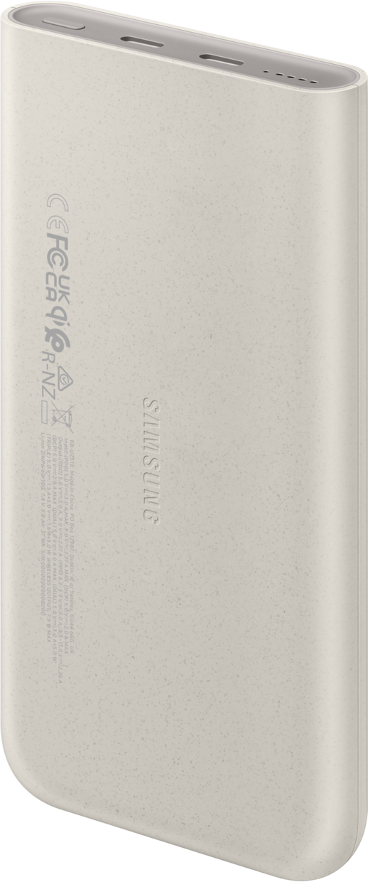 Batterie Externe Sans Fil Samsung, 10000mAh, 25W, PD + FQI, 1 x QI - 2 x USB-C, Beige EB-U2510XUEGEU