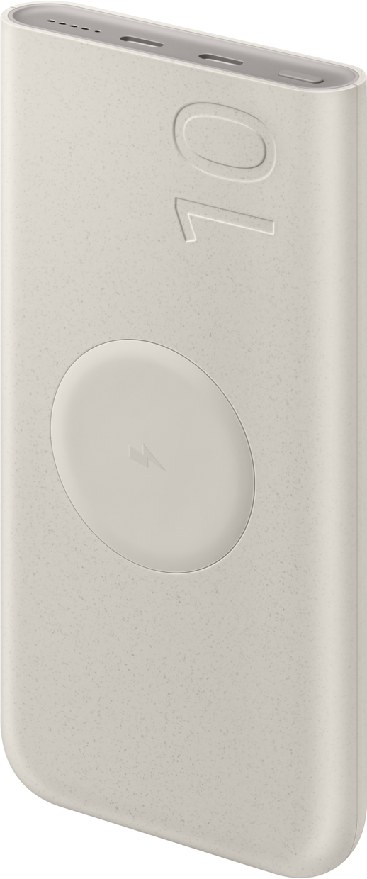 Batterie Externe Sans Fil Samsung, 10000mAh, 25W, PD + FQI, 1 x QI - 2 x USB-C, Beige EB-U2510XUEGEU