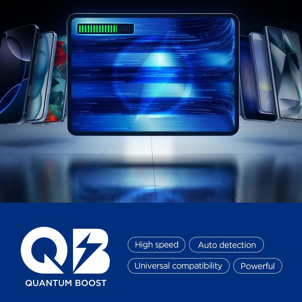 Batterie Externe Spigen, 30000mAh, 30W, QC + PD, 1 x USB-A - 2 x USB-C, Noire