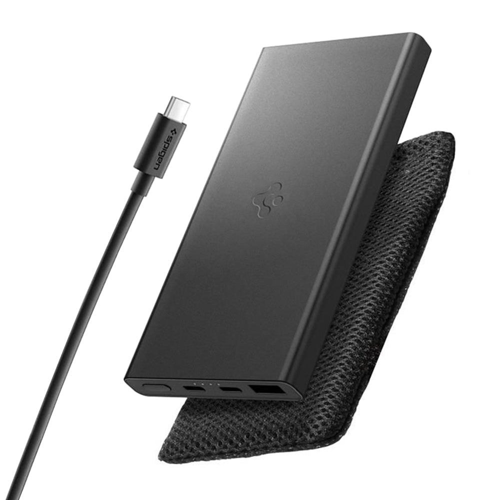Batterie Externe Spigen Essential, 10000mAh, 22.5W, QC + PD, 1 x USB-A - 2 x USB-C, Noire