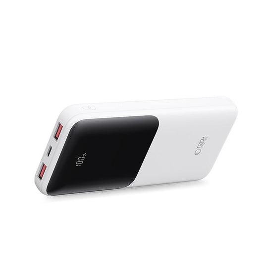 Batterie Externe Tech-Protect PB01, 10000mAh, 22.5W, QC + PD, 1 x USB-C - 2 x USB-A, Blanche