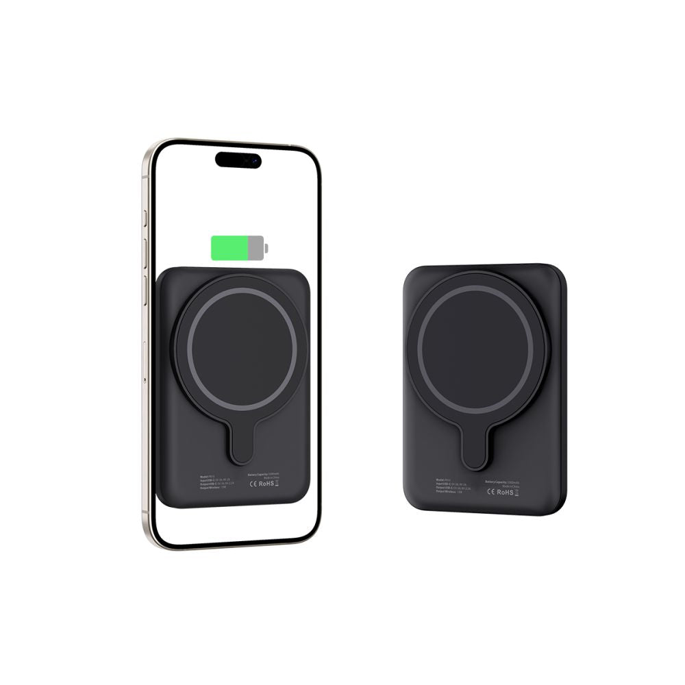 Tech-Protect PB10 LifeMag Wireless Externer Akku, 5000mAh, 15W, PD + FQI, 1 x QI - 1 x USB-C, Schwarz