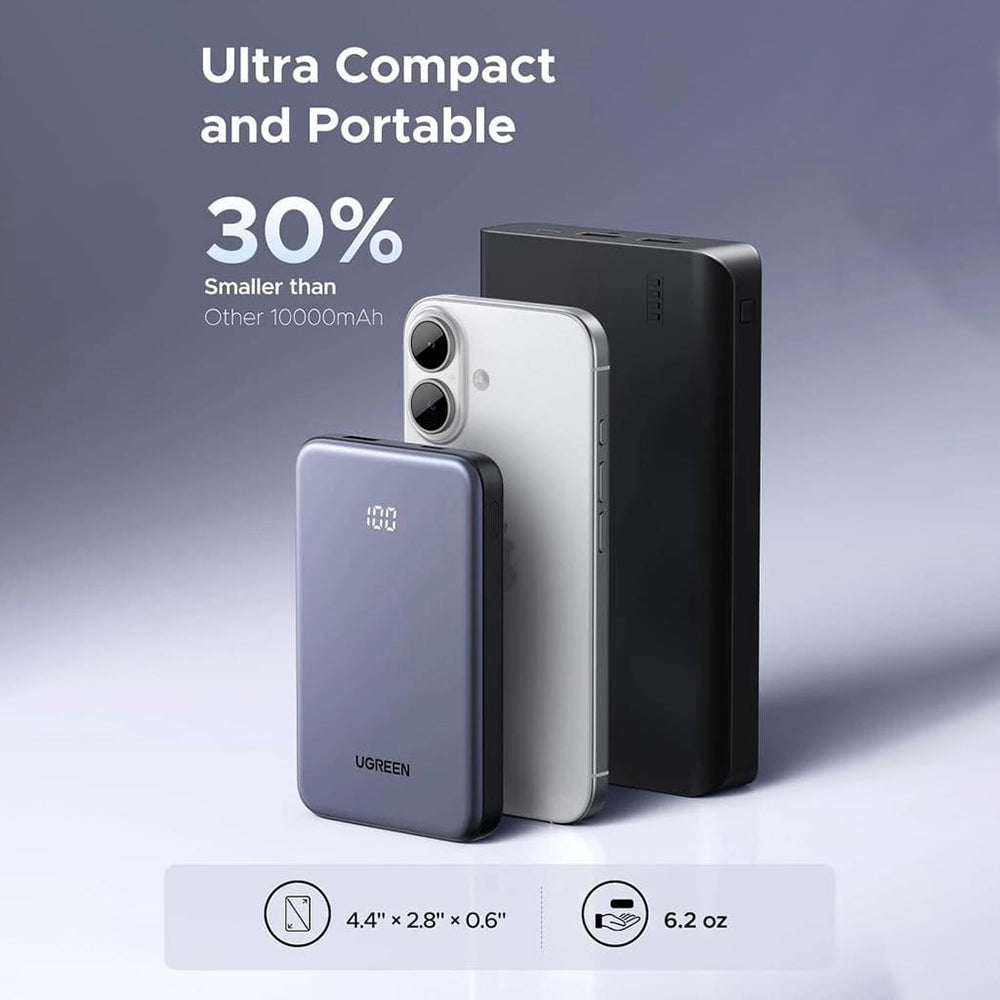 Batterie Externe UGREEN 75131B, 10000mAh, 22.5W, QC + PD, 1 x USB-A - 1 x USB-C, Gris