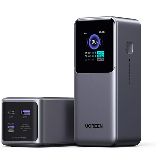 Batterie Externe UGREEN PB721, 20000mAh, 130W, QC + PD, 1 x USB-A - 2 x USB-C, Gris