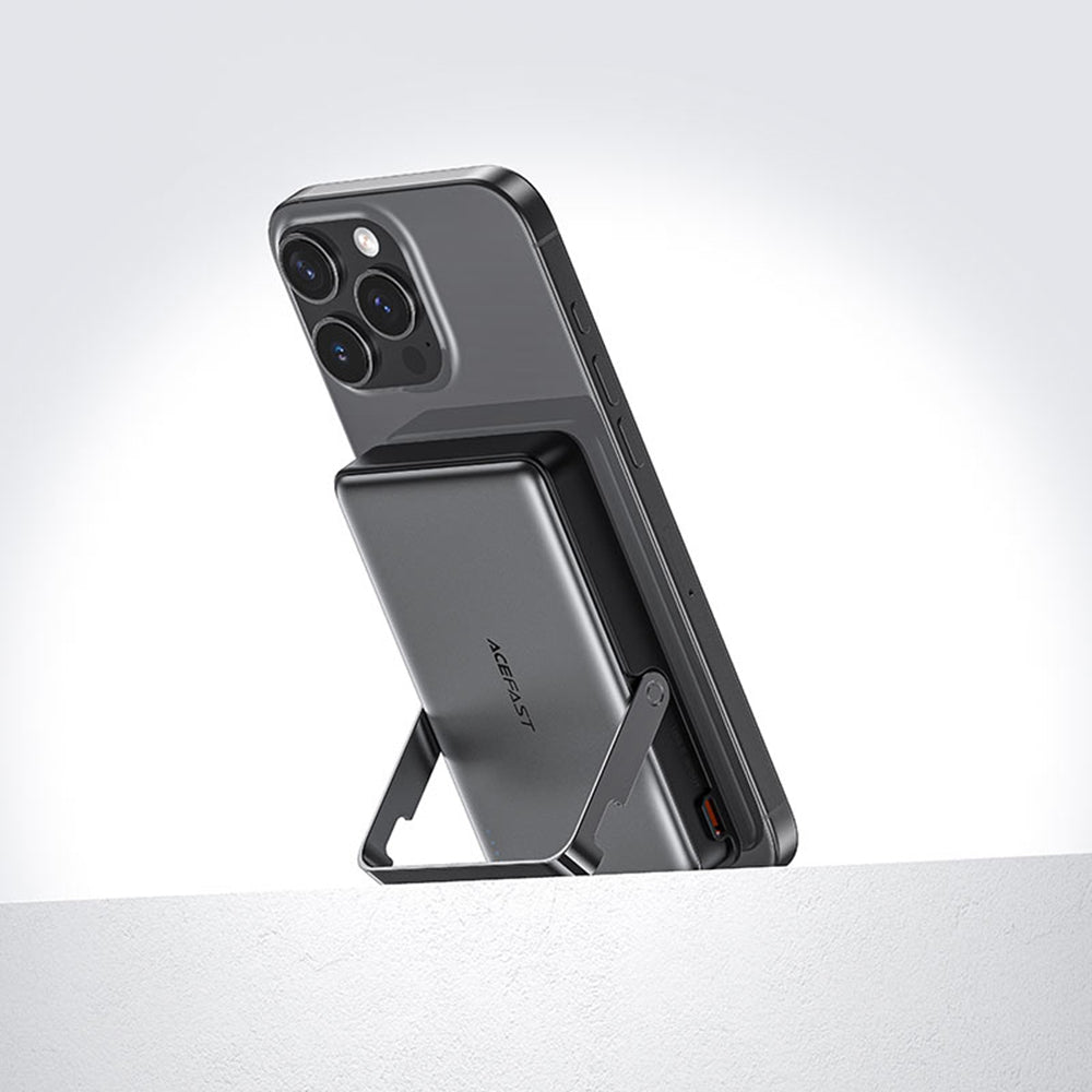 Batterie Externe Sans Fil Acefast M17, 10000mAh, 22.5W, PD + FQI, 1 x QI - 1 x USB-C, Noire