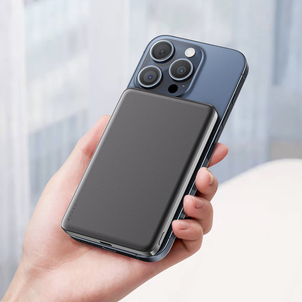 Batterie Externe Sans Fil Acefast M8, 5000mAh, 18W, PD + FQI, 1 x QI - 1 x USB-C, Noire