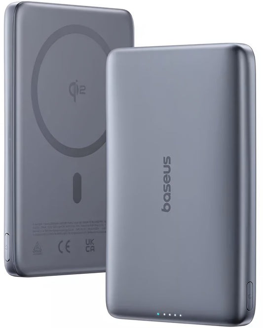 Batterie Externe Sans Fil Baseus PicoGo AM41, 10000mAh, 27W, PD + FQI, 1 x QI - 1 x USB-C, Gris E0027200
