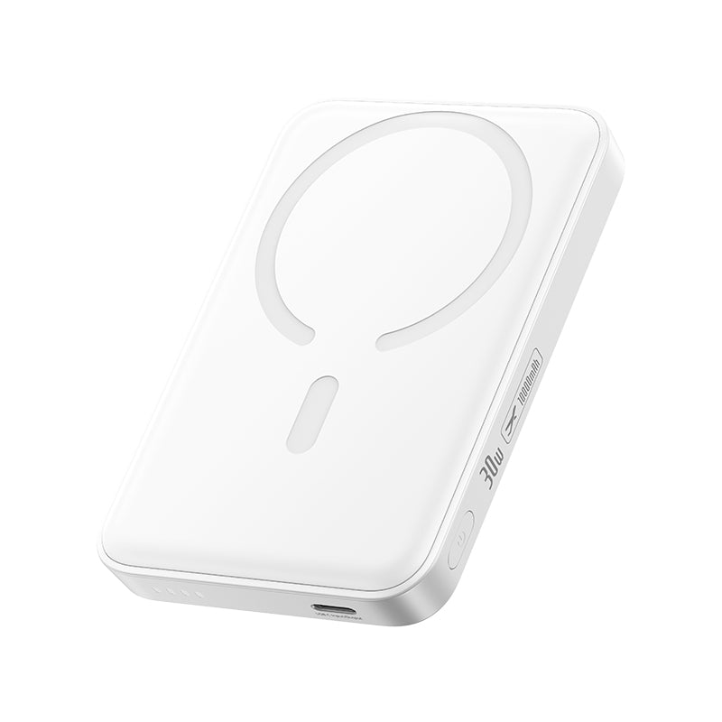 Baseus EnerFill FM11 Wireless Externe Batterie, 10000mAh, 30W, PD + FQI, 1 x QI - 1 x USB-C, Weiß