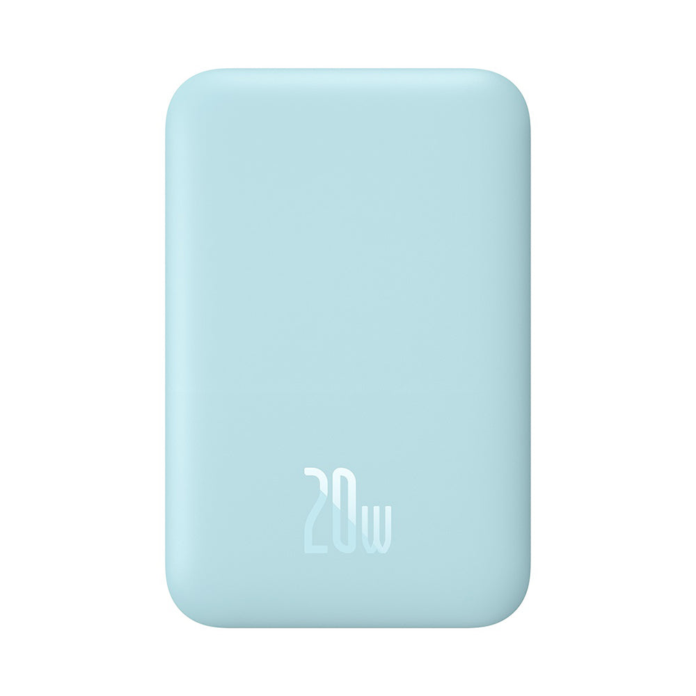 Batterie Externe Sans Fil Baseus Mini Air, 6000mAh, 20W, PD + FQI, 1 x QI - 1 x USB-C, Bleue P10059002313-00