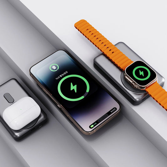 Batterie Externe Sans Fil Dudao K29, 10000mAh, 20W, PD + FQI, 1 x Lightning - 1 x QI - 1 x USB-C, Gris