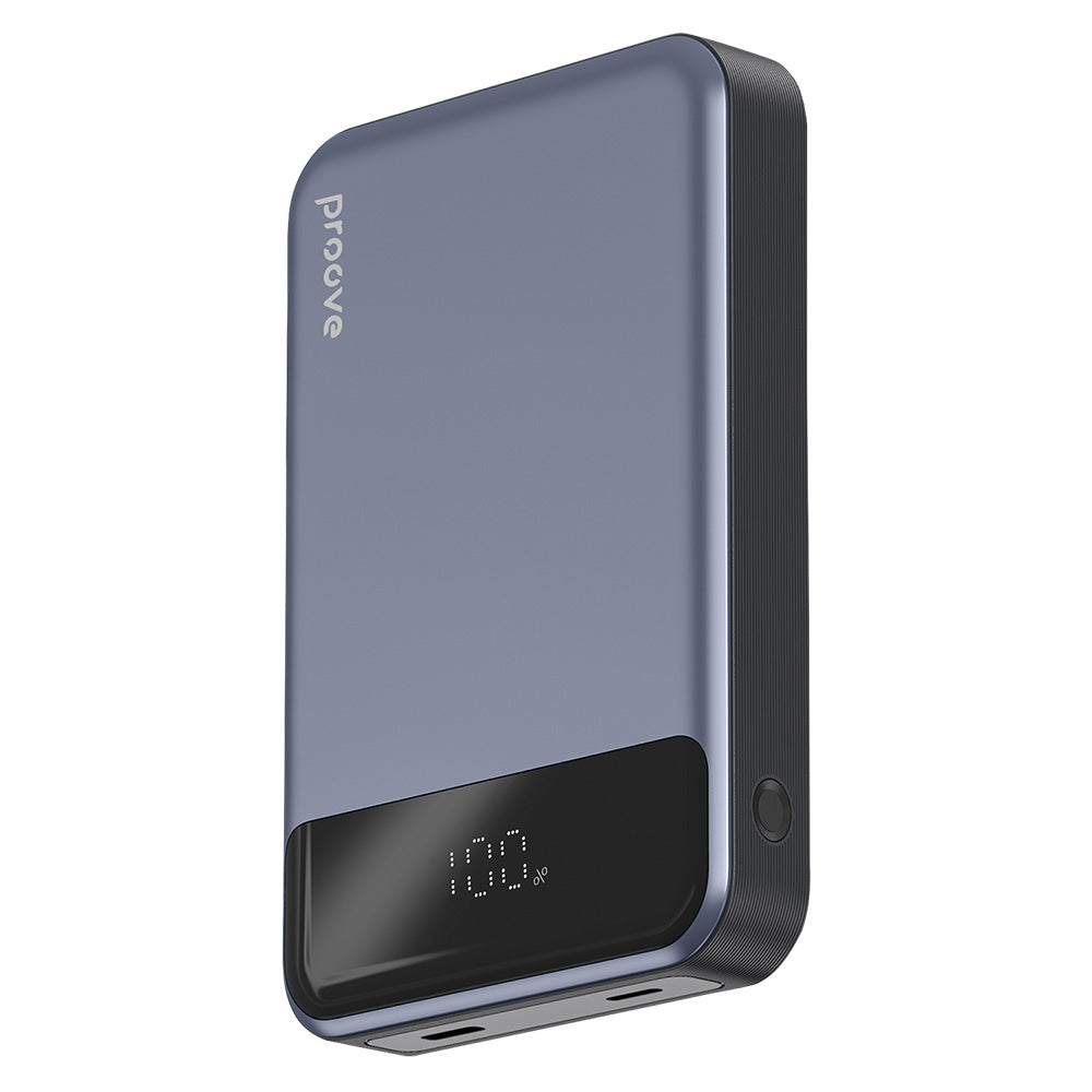 Batterie Externe Sans Fil Proove Hoodman, 10000mAh, 20W, PD + FQI, 1 x QI - 1 x USB-C, Gris PBH120010003