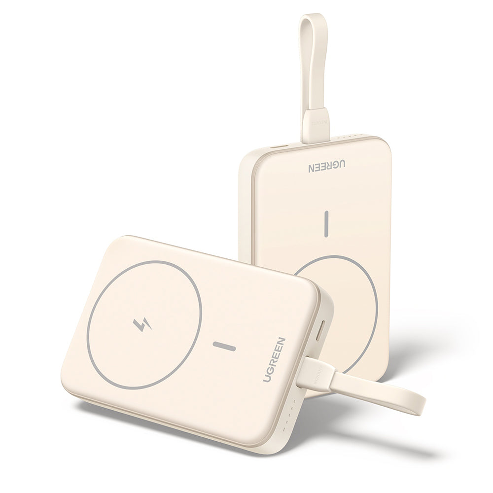 Externer Wireless-Akku UGREEN PB760, 10000mAh, 20W, PD + FQI, 1 x QI - 1 x USB-C, Beige