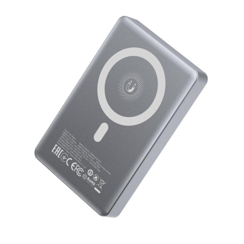Batterie Externe Sans Fil XO Design PR294, 10000mAh, 20W, PD + FQI, 1 x QI - 1 x USB-C, Gris