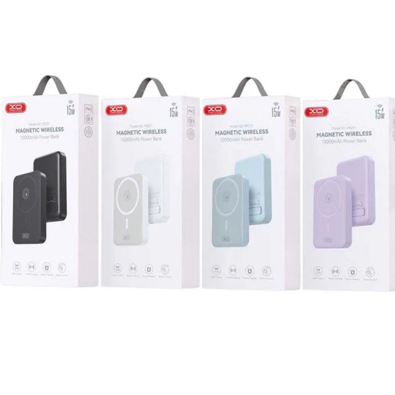 Externer Wireless-Akku XO Design PR231, 10000mAh, 20W, PD + FQI, 1 x QI - 1 x USB-C, Schwarz