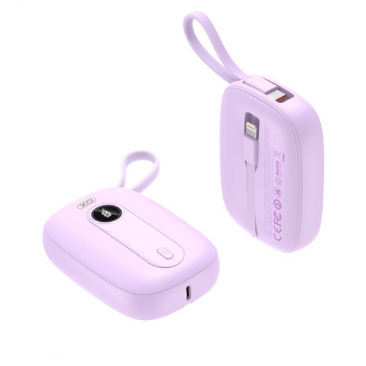 Externer Akku XO Design PR246, 10000mAh, 22.5W, PD, 1 x Lightning - 2 x USB-C, Lila