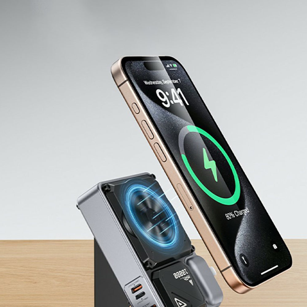 Batterie Externe Yesido YP89, 10000mAh, 22.5W, QC + PD + FQI, 1 x Lightning - 1 x QI - 1 x USB-A - 1 x USB-C, Gris