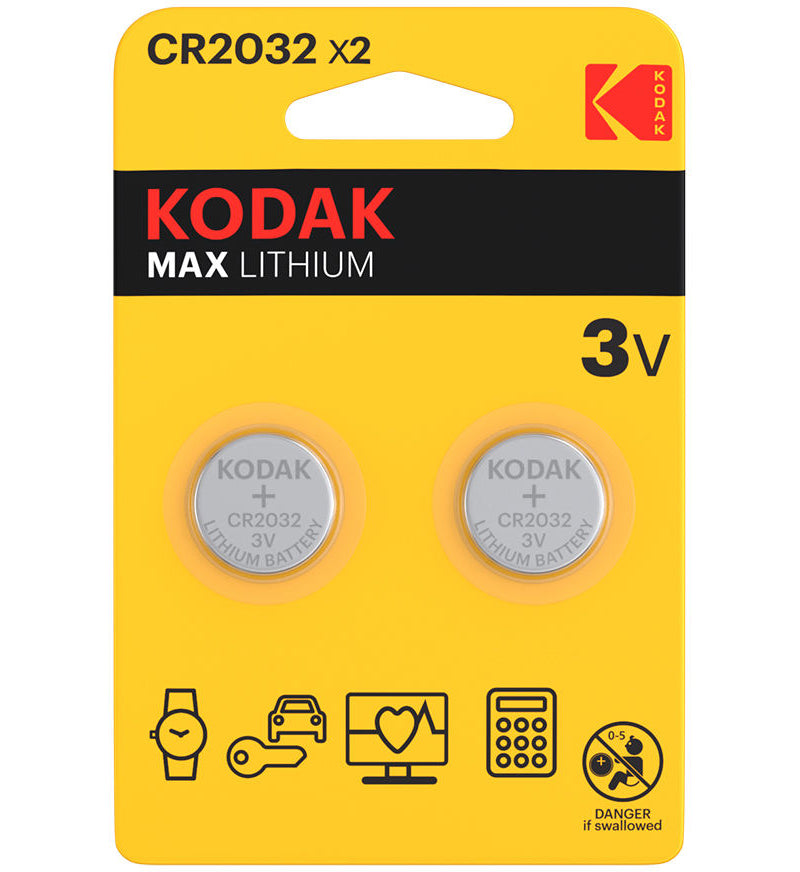 Pile Kodak Max, CR2032, Lot de 2 pièces
