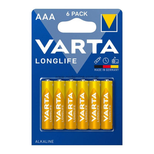 Varta Longlife 4103 batteries, AAA / LR3, Set 6 pieces