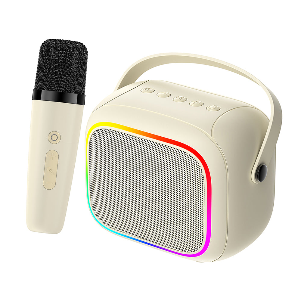 Tragbarer Bluetooth-Lautsprecher HAVIT SK818BT Karaoke, 5W, RGB, wasserdicht, Beige