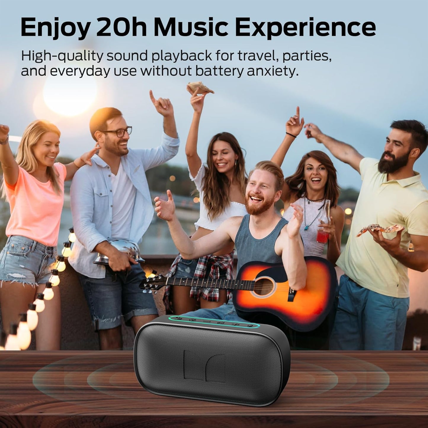 Tragbarer Bluetooth-Lautsprecher Monster S150, 14W, TWS, RGB, wasserdicht, schwarz