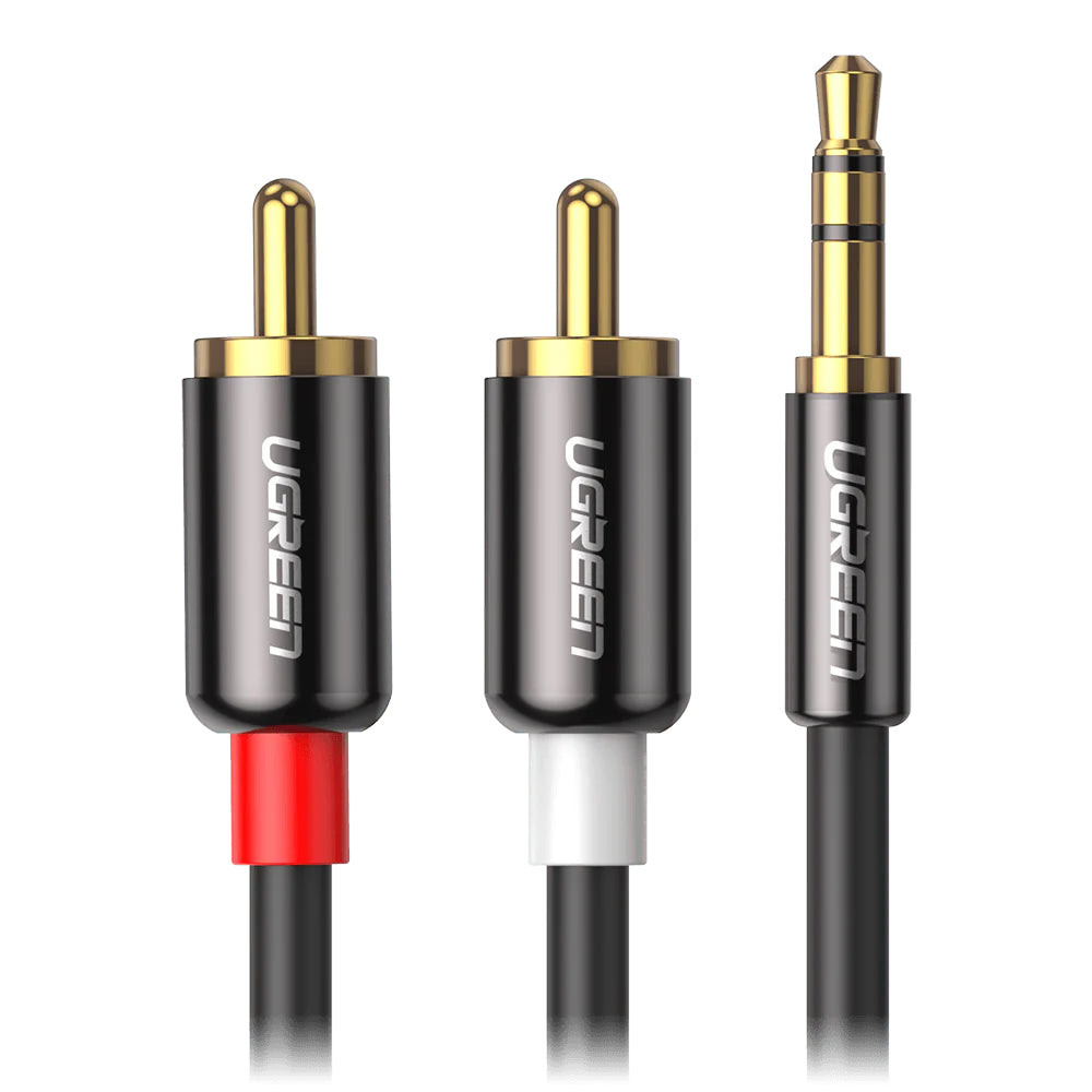 Câble Audio 3.5mm - 2 x RCA UGREEN AV116, 3m, Noir