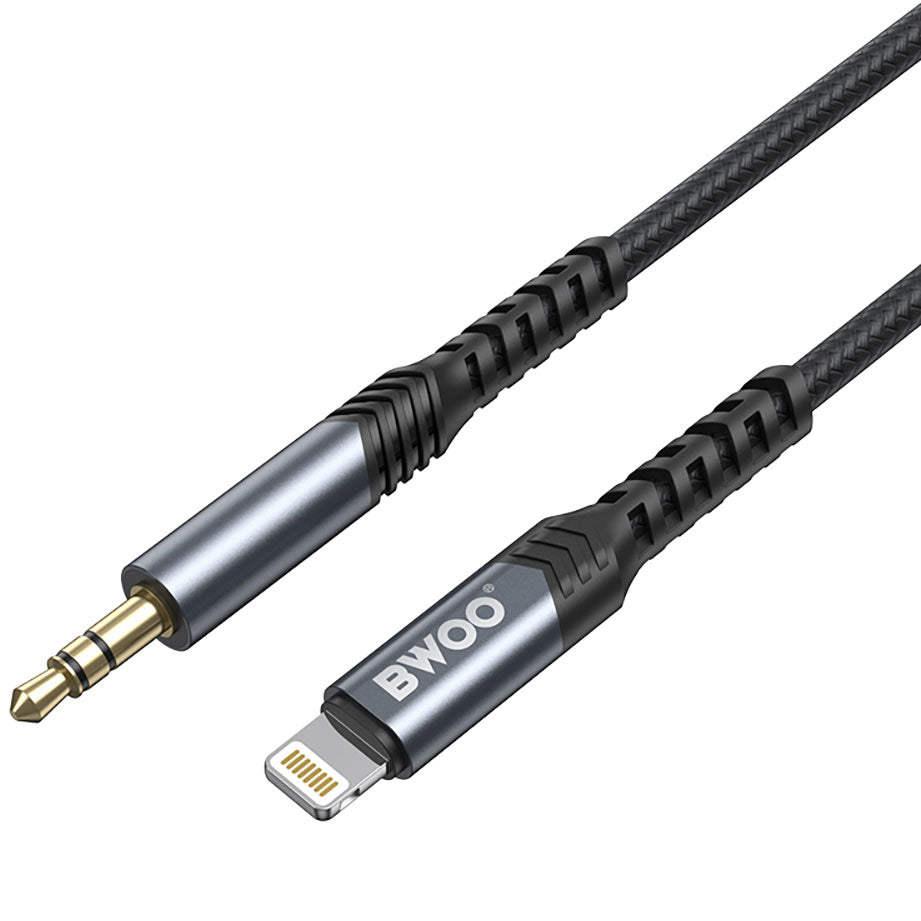 Audio-Kabel Lightning - 3.5mm BWOO BO-AUX068, 1.2m, Schwarz