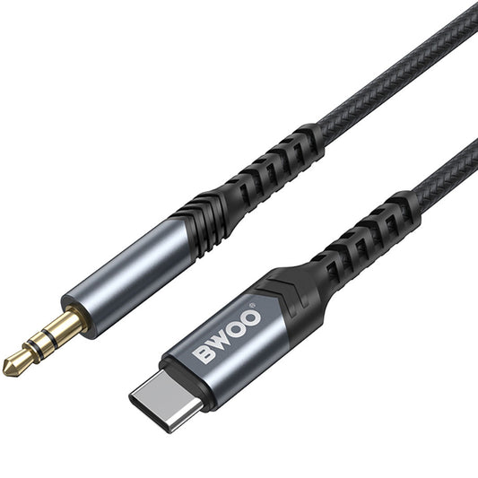 Audiokabel USB-C - 3.5mm BWOO BO-AUX066, 1.2m, Schwarz