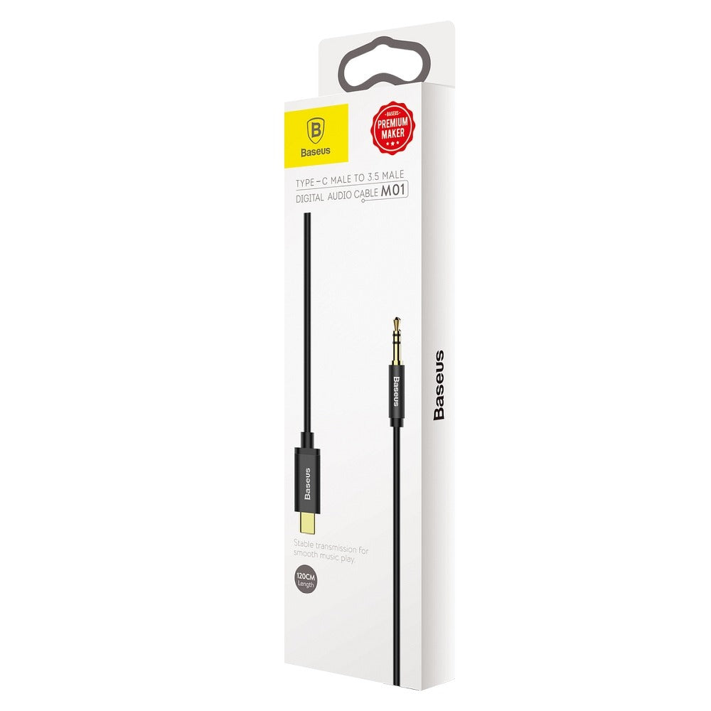 USB-C to 3.5mm Baseus Yiven M01 Audio Cable, 1.2m, Black CAM01-01
