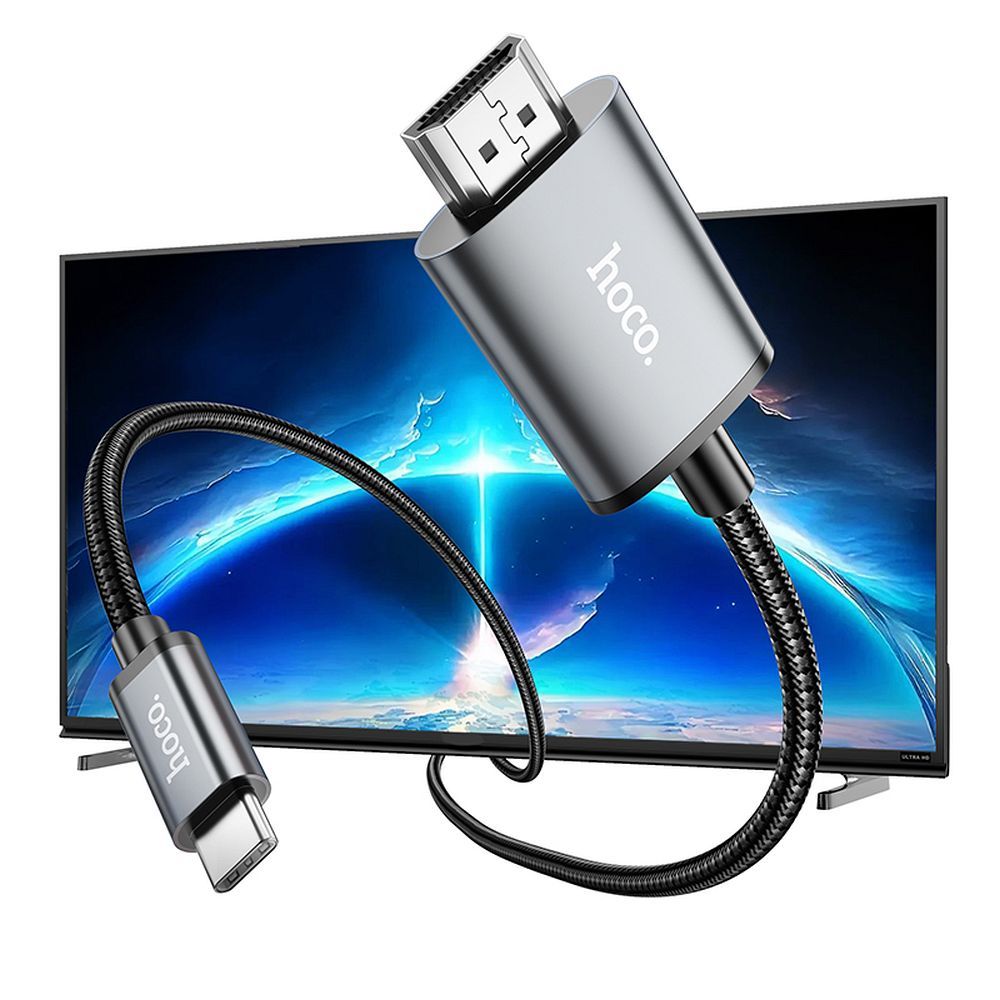 Câble Audio et Vidéo USB-C - HDMI HOCO UA27, 2m, Gris