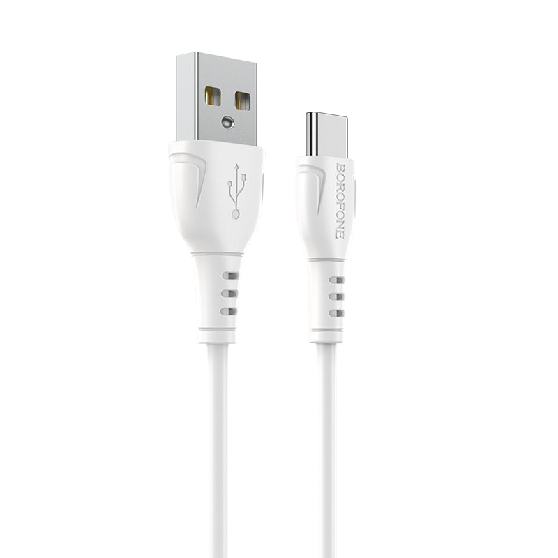 Câble de Données et de Charge USB-A - USB-C Borofone BX51 Triumph, 20W, 1m, Blanc