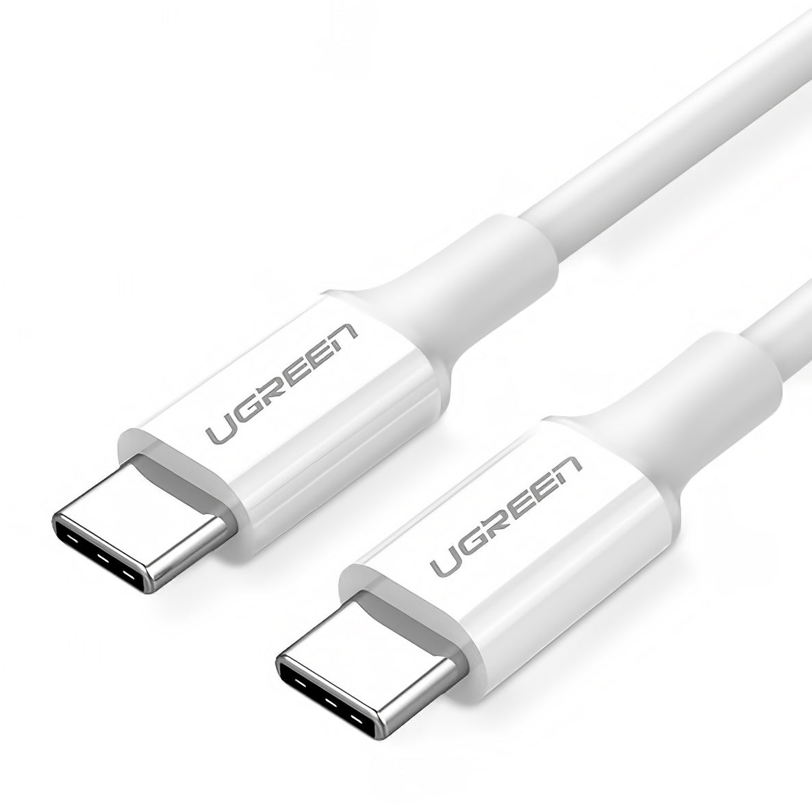 Câble de Données et de Charge USB-C - USB-C UGREEN US264, 60W, 2m, Blanc