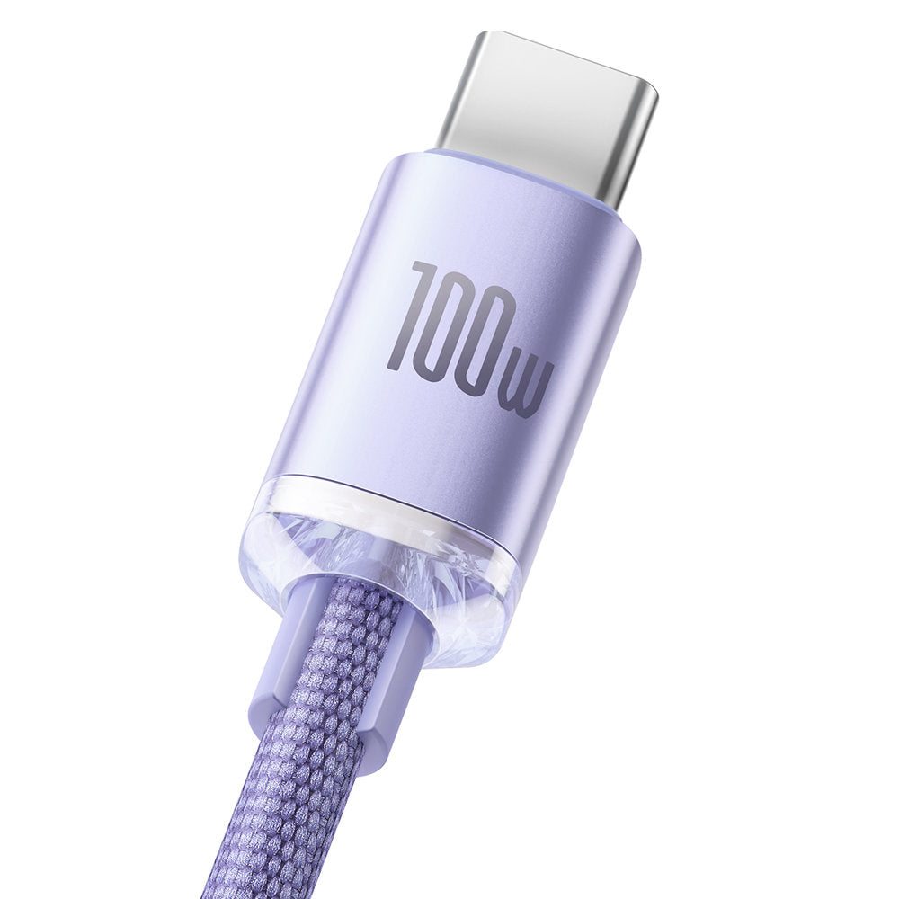 Câble de données et de charge USB-A - USB-C Baseus Crystal Shine Series, 100W, 2m, Mauve CAJY000505