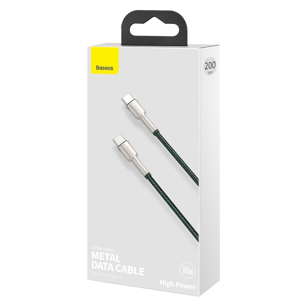 Baseus Cafule Metal USB-C auf USB-C Kabel 100W 2m | Grün | 5A | E-Marker