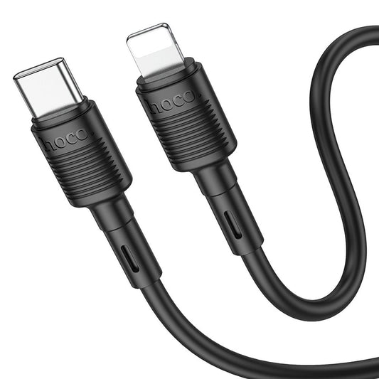 HOCO X83 Victory USB-C - Lightning Data and Charging Cable HOCO X83 Victory, 20W, 1m, Black