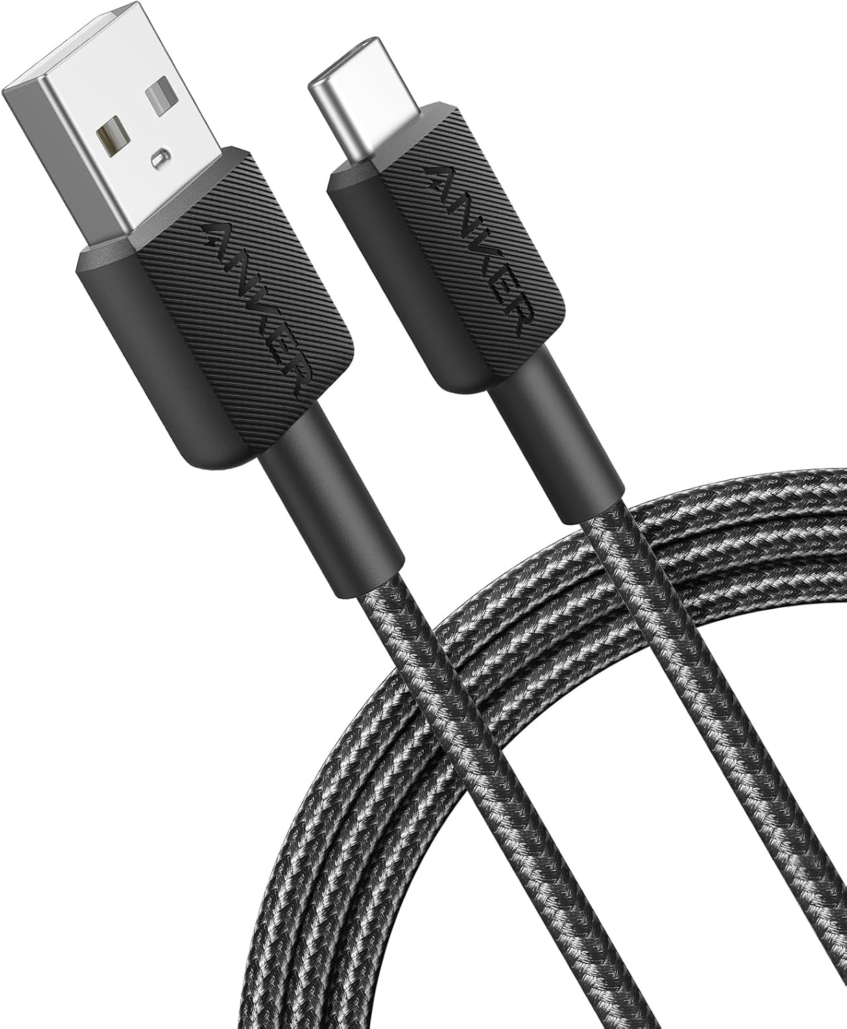 Câble de Données et de Charge USB-A - USB-C Anker 322, 18W, 1.8m, Noir A81H6G11