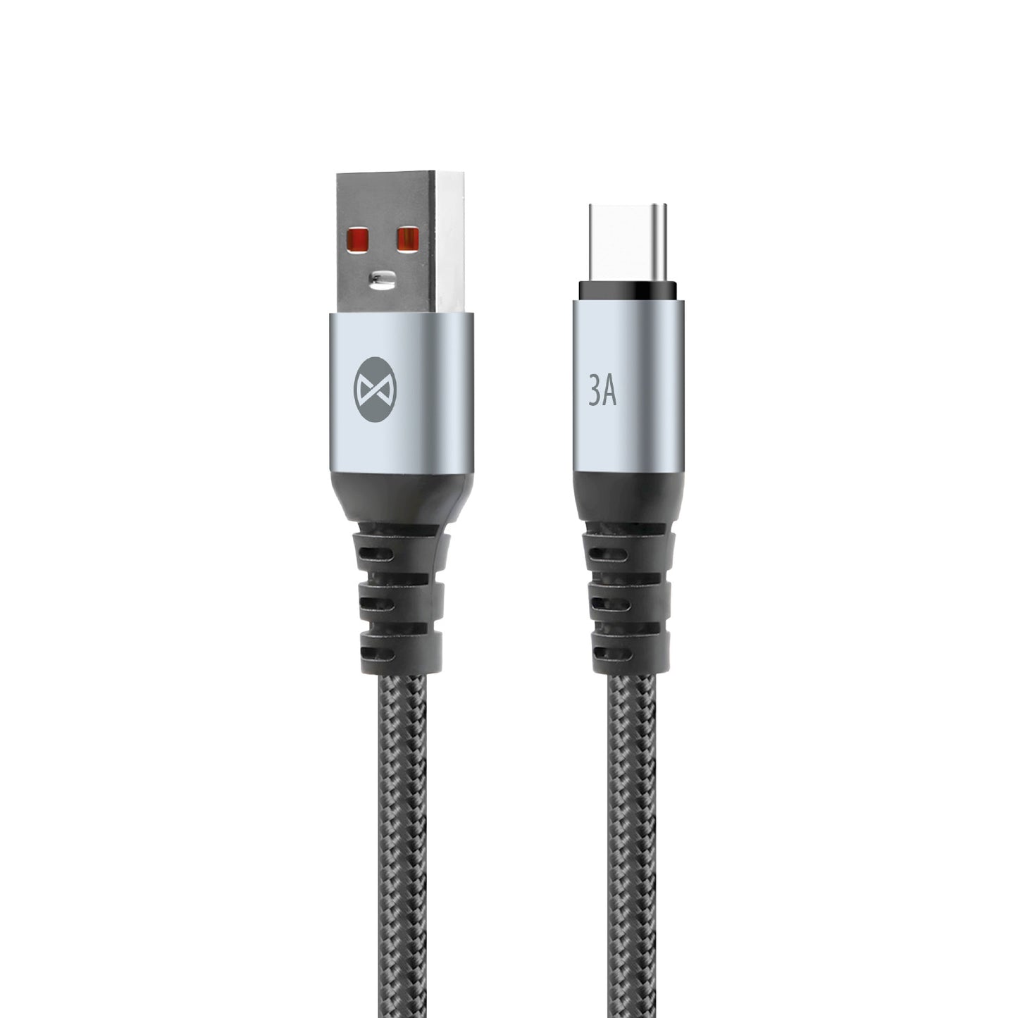 Câble de Données et de Charge USB-A - USB-C Forever Braix, 18W, 1m, Noir