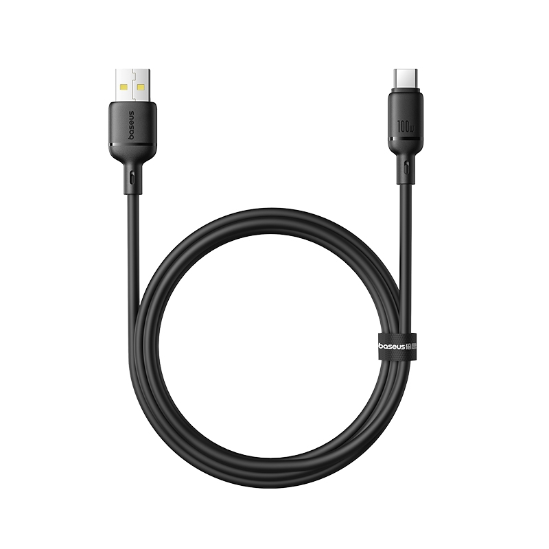Câble de Données et de Charge USB-A - USB-C Baseus Silky, 100W, 1m, Noir P10377703113-00