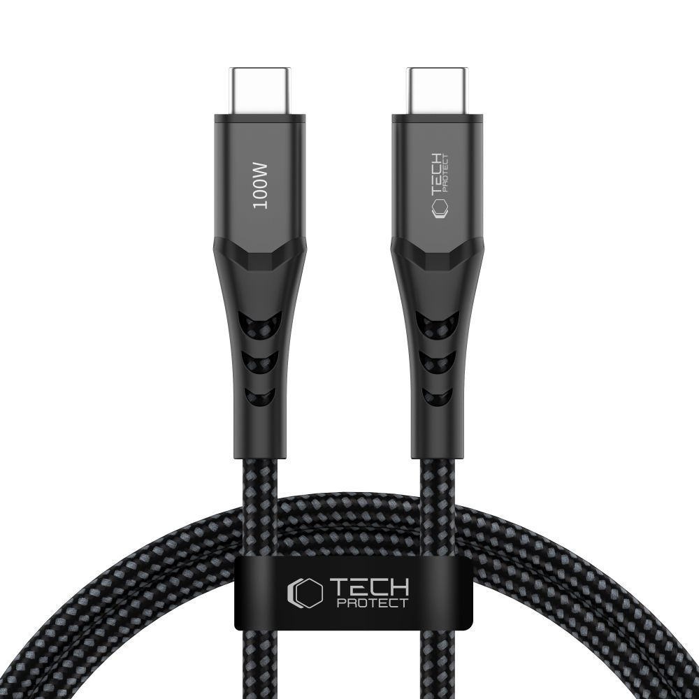 Câble de données et de charge USB-C - USB-C Tech-Protect UB11T Ultraboost, 100W, 1m, Noir