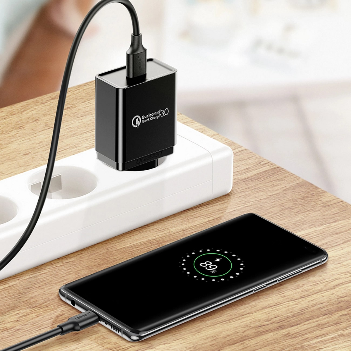 Câble de Données et de Charge USB-A - USB-C UGREEN US184, 18W, 0.5m, Noir