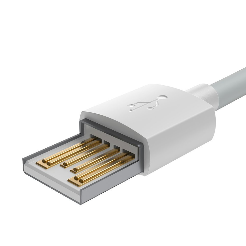 Câble de Données et de Charge USB-A - Lightning Baseus Simple Wisdom, 18W, 1.5m, Lot de 2 pièces, Blanc TZCALZJ-02
