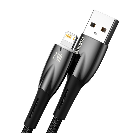 Baseus Glimmer Series USB-A - Lightning Daten- und Ladekabel, 20W, 2m, Schwarz