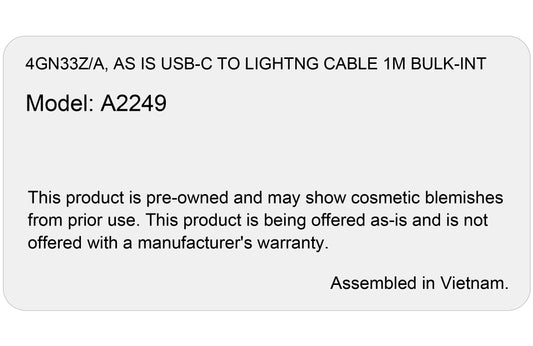 Daten- und Ladekabel USB-C - Apple Lightning, 96W, 1m, Weiß, wie abgebildet 4GN33Z/A
