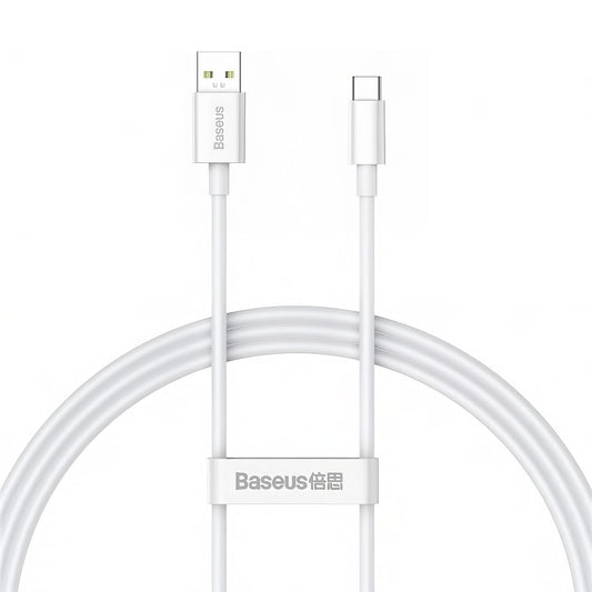 Câble de données et de charge USB-A - USB-C Baseus Superior Series, 65W, 1m, blanc CAYS000902