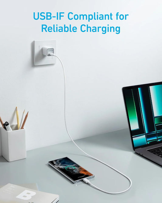 USB-C Daten- und Ladekabel - USB-C Anker 322, 60W, 1,8m, Weiß A81F6G21