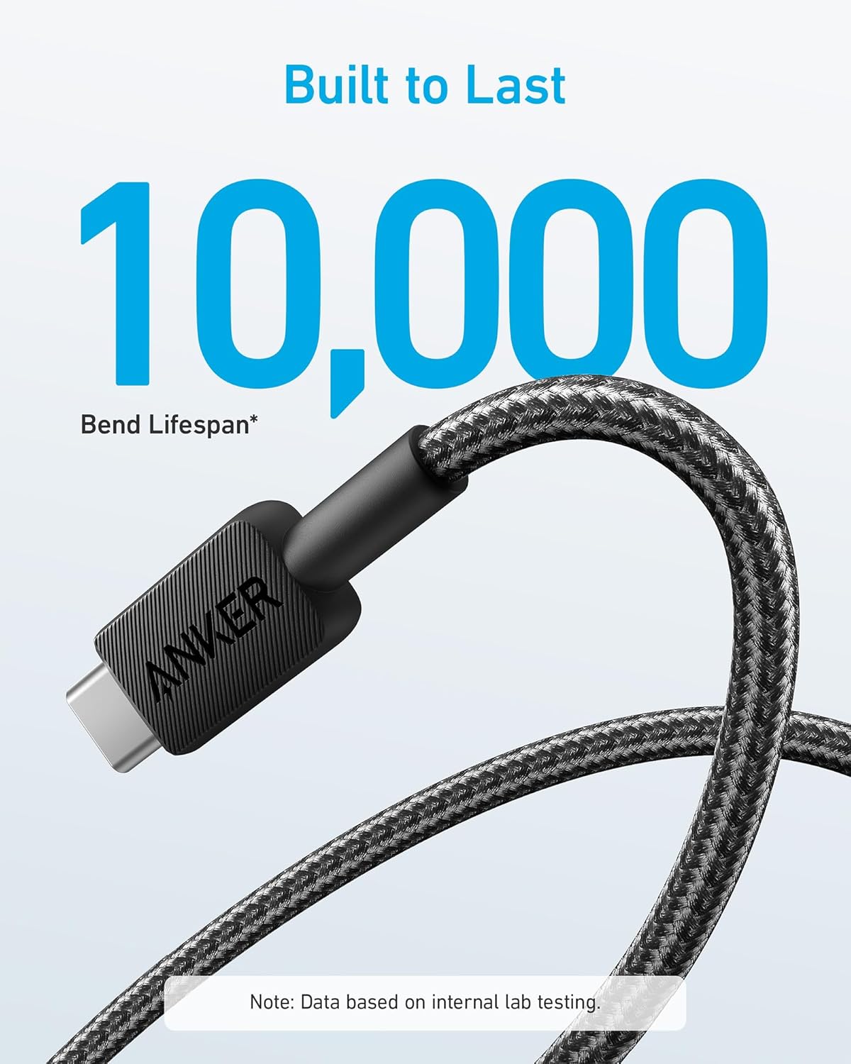 Câble de Données et de Charge USB-A - USB-C Anker 322, 18W, 1.8m, Noir A81H6G11
