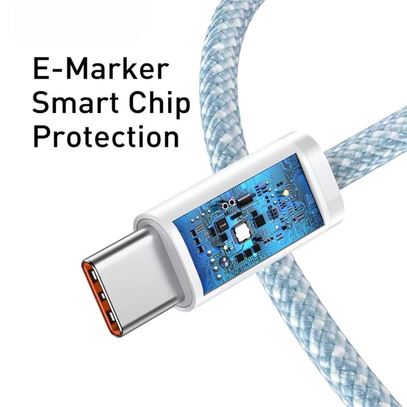 Câble de Données et de Charge USB-C - USB-C Baseus Dynamic Series, 100W, 1m, Bleu CALD000203