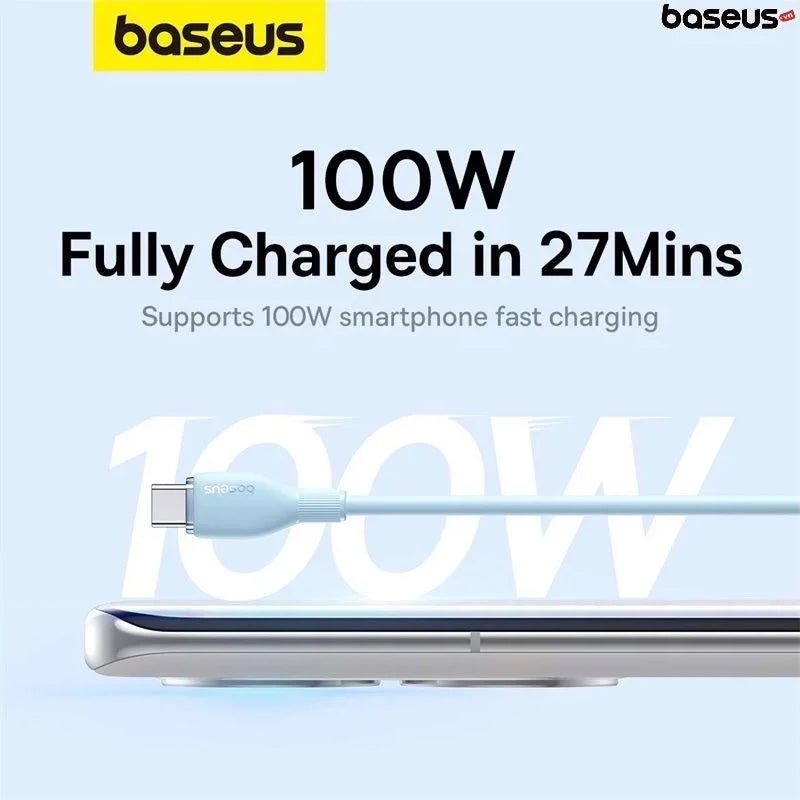 Câble de Données et de Charge USB-A - USB-C Baseus Pudding, 100W, 1.2m, Bleu P10355703311-00