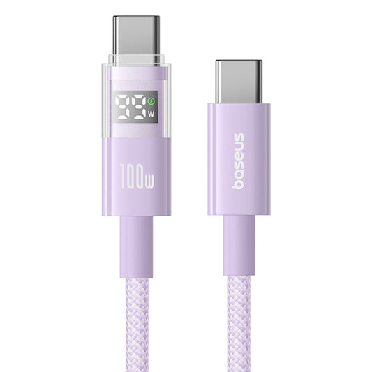 Câble de Données et de Charge USB-C - USB-C Baseus Display 2, 100W, 1m, Violet P10382702511-00