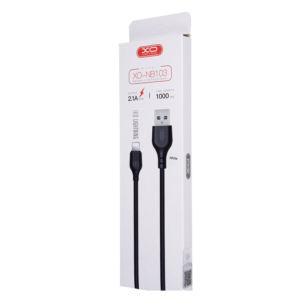 Câble de données et de chargement USB-A - Lightning XO Design NB103, 18W, 1m, blanc